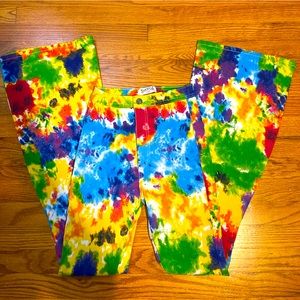 NWOT SWANK O POSH TIE DYE BELL BOTTOM PANTS JEANS. SIZE 9